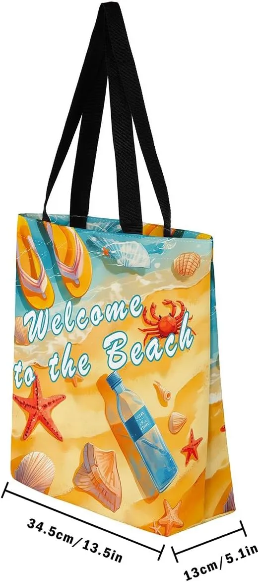 Cartoon Canvas Tote Bag Aesthetic for Women Girls,Cute Animals Reusable Grocery Handbag