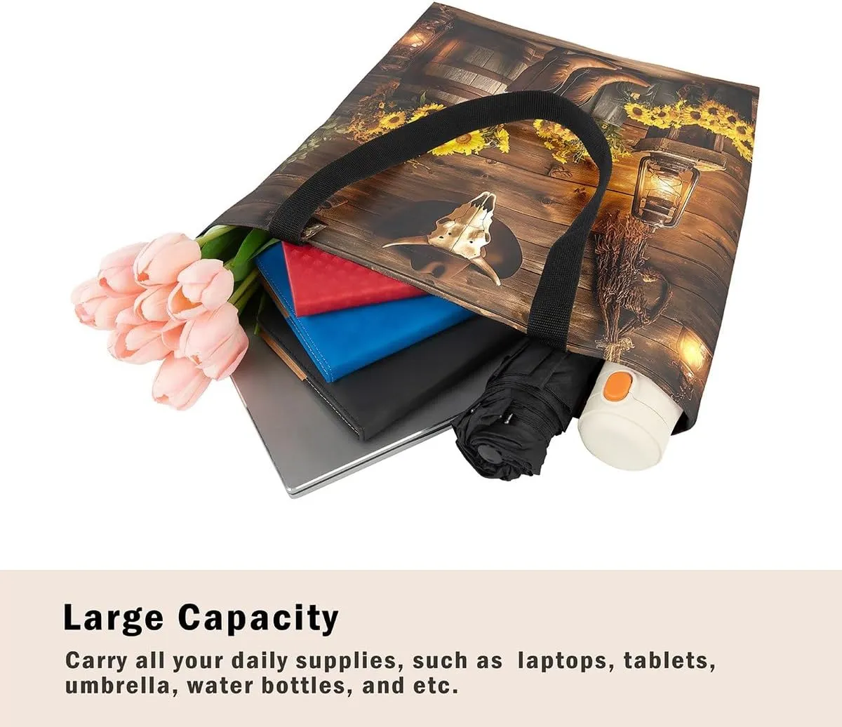 Cartoon Canvas Tote Bag Aesthetic for Women Girls,Cute Animals Reusable Grocery Handbag