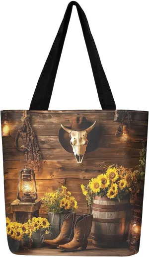 Cartoon Canvas Tote Bag Aesthetic for Women Girls,Cute Animals Reusable Grocery Handbag
