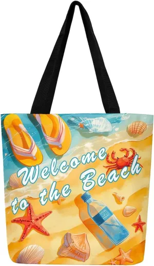Cartoon Canvas Tote Bag Aesthetic for Women Girls,Cute Animals Reusable Grocery Handbag