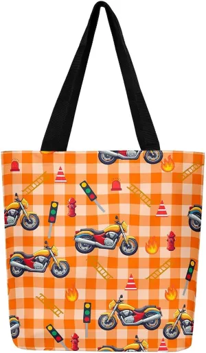 Cartoon Car Trucks Canvas Tote Bag 19.7x5.1 Inch Aesthetic Tote Bag for Adults Shopping Gym