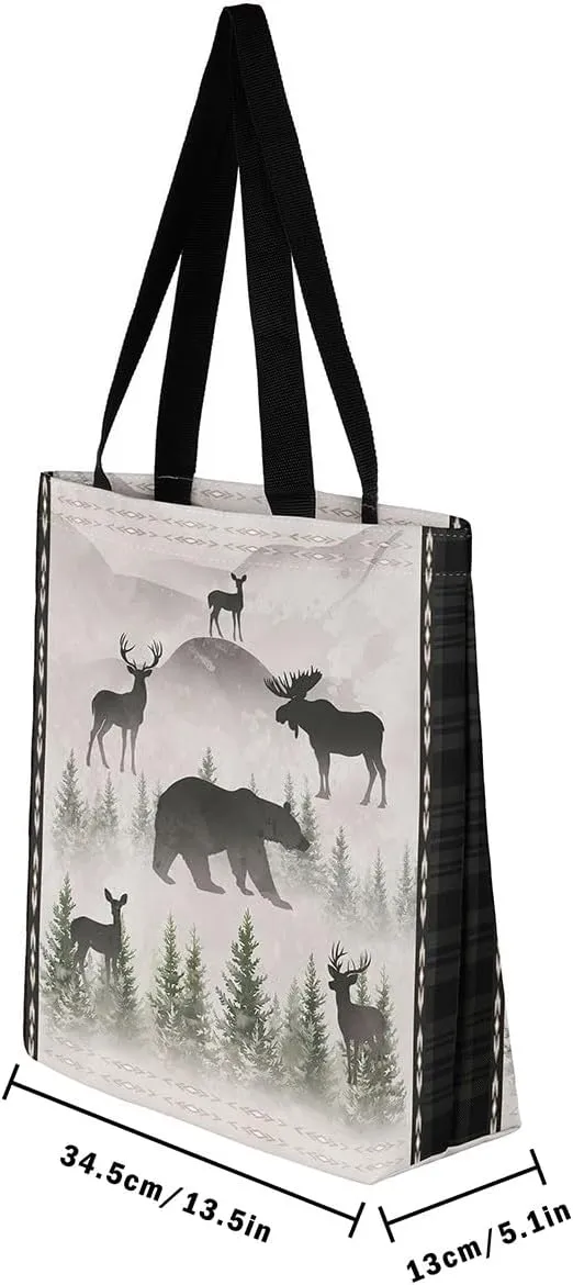 Castle Fairy Bear and Wolf Canvas Tote Bag Aesthetic for Women Girls