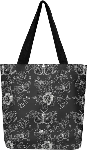 Castle Fairy Bohemian Style Canvas Tote Bag 19.7x5.1 Inch Exotic Western Shoulder Handbags for Shopping Gym