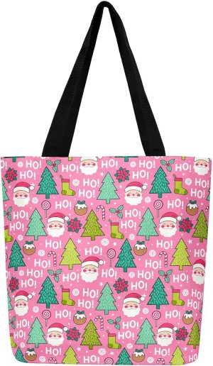 Castle Fairy Christmas Canvas Tote Bag Aesthetic for Teens,Shopping Bag Reusable Grocery Handbag