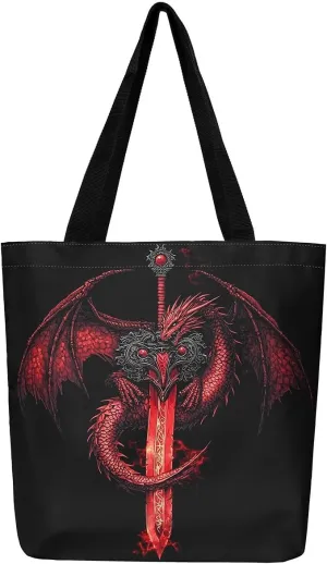 Castle Fairy Gamer Canvas Tote Bag Aesthetic for Women,Sports Reusable Grocery Handbag