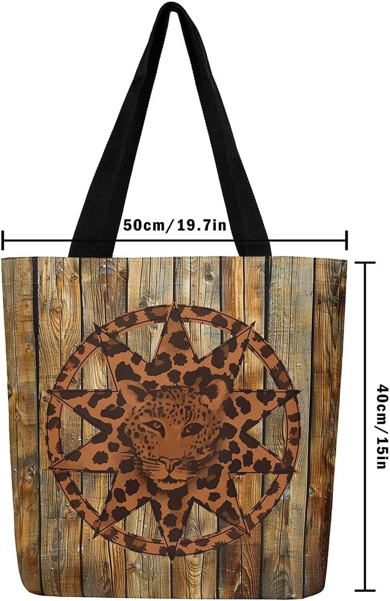 Castle Fairy Leopard Print Canvas Tote Bag