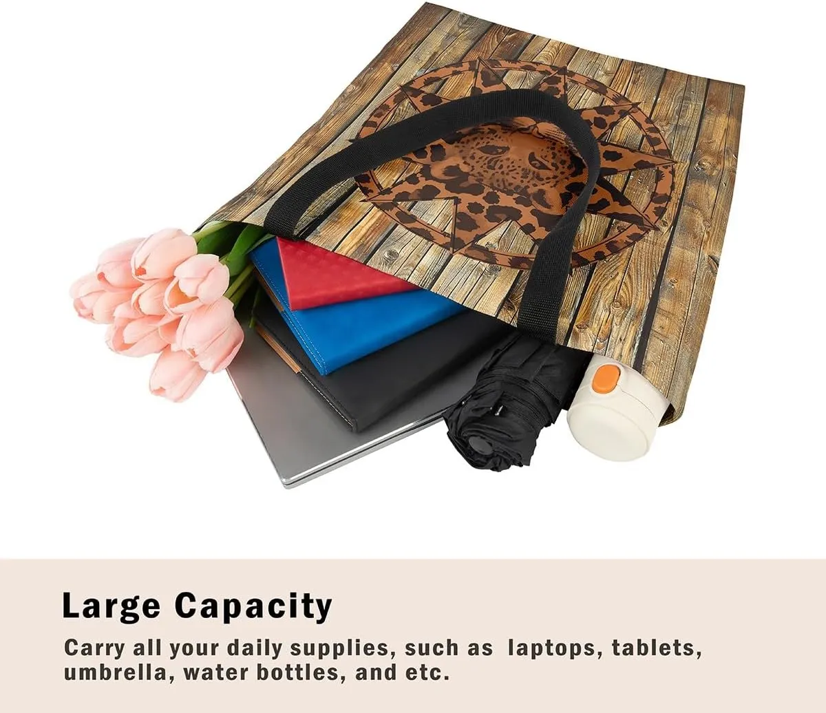 Castle Fairy Leopard Print Canvas Tote Bag