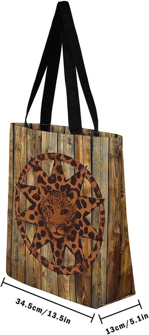 Castle Fairy Leopard Print Canvas Tote Bag