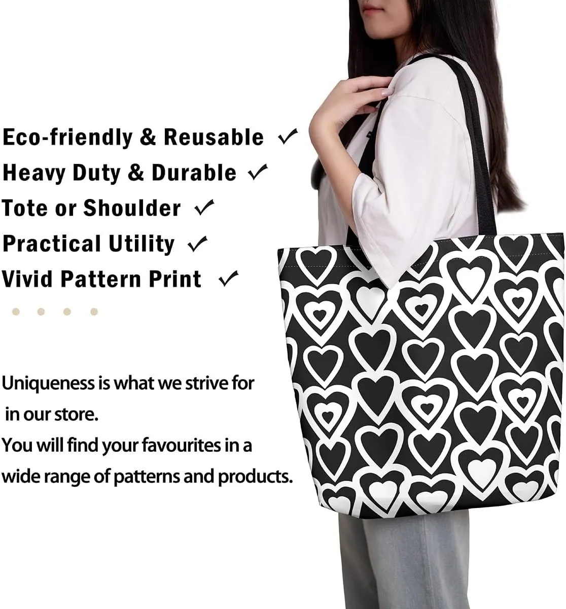Castle Fairy Love Purple Black Canvas Tote Bag for Adults