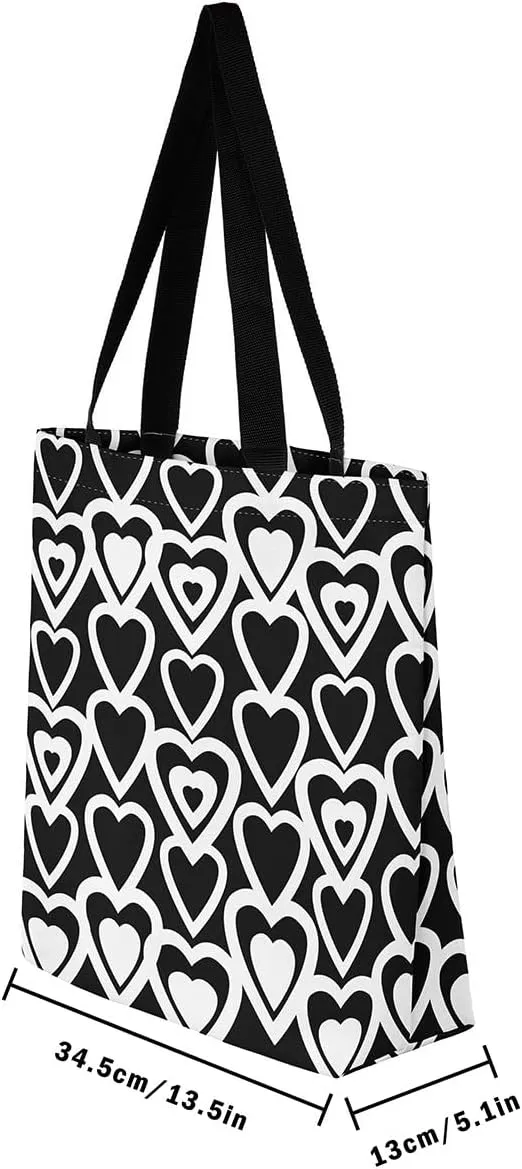 Castle Fairy Love Purple Black Canvas Tote Bag for Adults