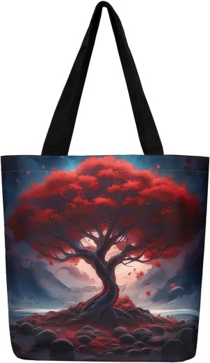 Castle Fairy Women's Canvas Tote Bag for Beach Travel Shopping