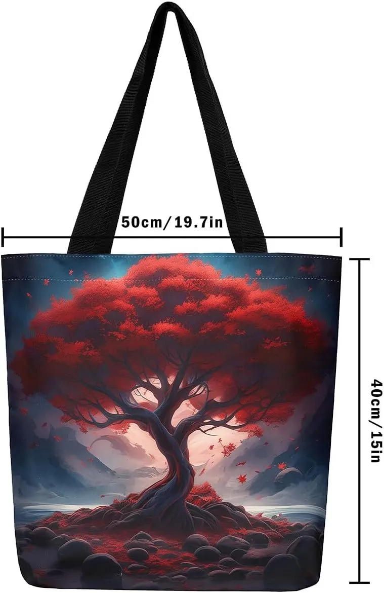 Castle Fairy Women's Canvas Tote Bag for Beach Travel Shopping