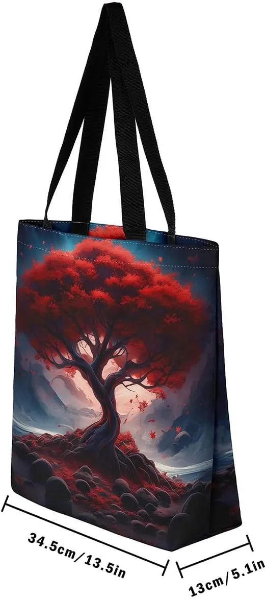 Castle Fairy Women's Canvas Tote Bag for Beach Travel Shopping