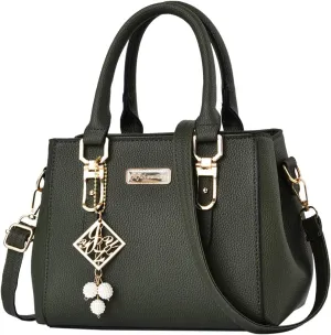 Casual Leather Messenger Bags Large Capacity Handbag Fashion Womens Bag Leather Shoulder Bag for Men (Green, One Size)