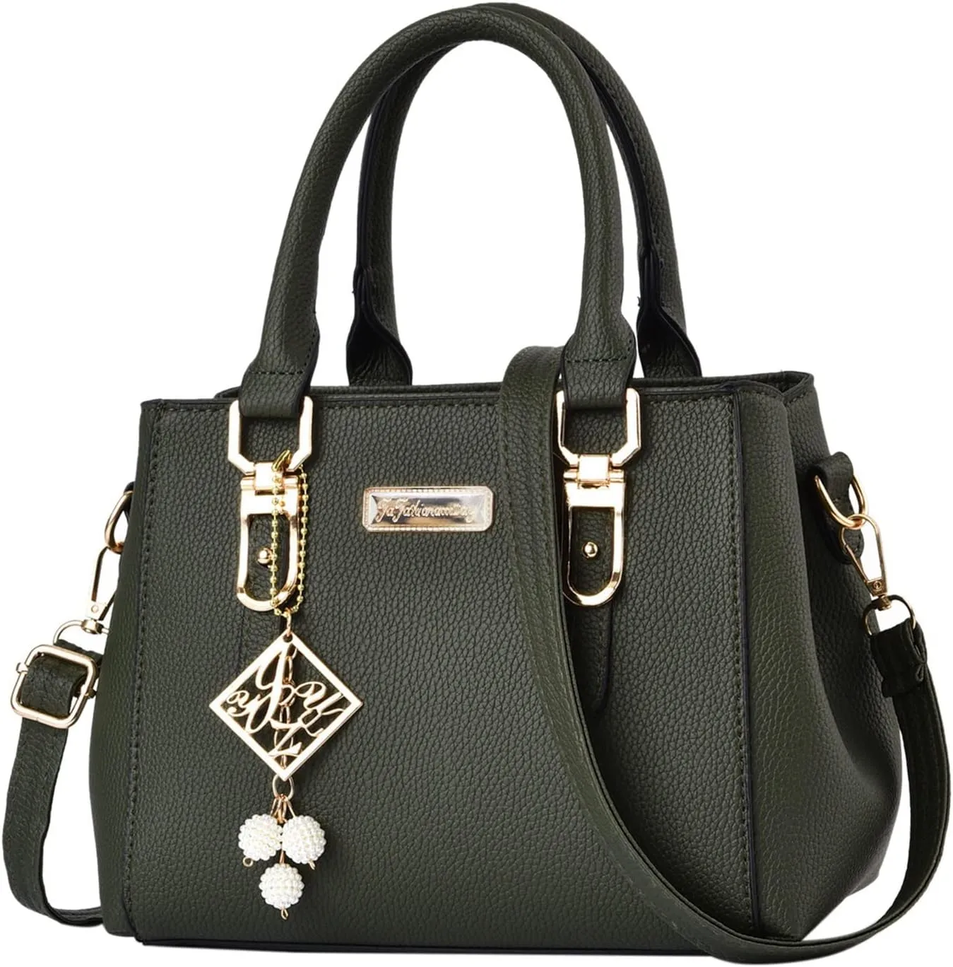 Casual Leather Messenger Bags Large Capacity Handbag Fashion Womens Bag Leather Shoulder Bag for Men (Green, One Size)