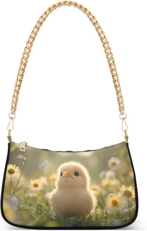 CEBUGI Crossbody Bags for Women Shoulder Purse Easter Chick Handbags Stylish Clutch Purse with Chain Strap