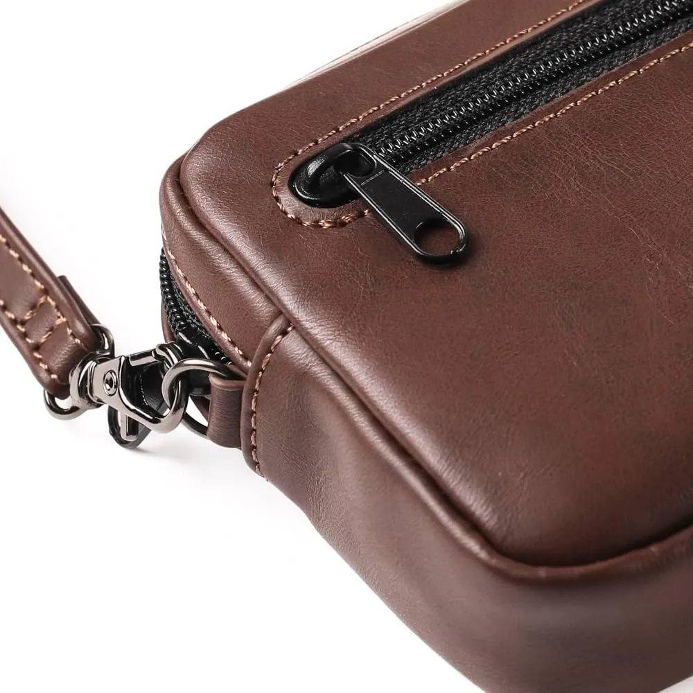 Cell Phone zipper Purse, Leather Small Crossbody Bags for men and women, Crossbody Bag With Shoulder