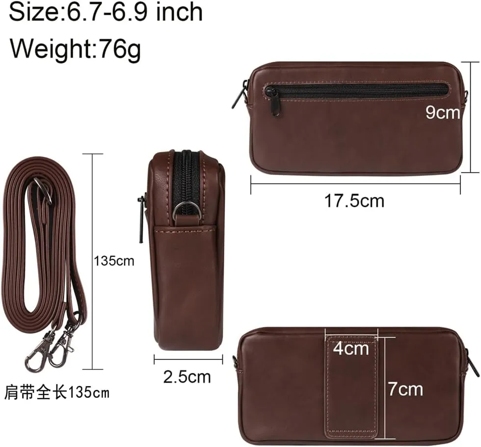 Cell Phone zipper Purse, Leather Small Crossbody Bags for men and women, Crossbody Bag With Shoulder
