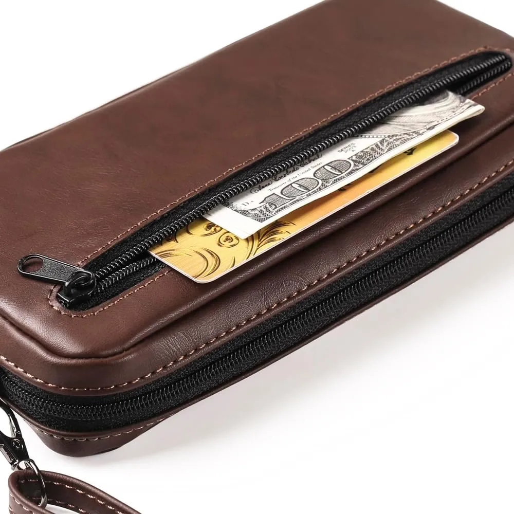 Cell Phone zipper Purse, Leather Small Crossbody Bags for men and women, Crossbody Bag With Shoulder