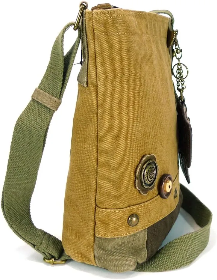 Chala Canvas Cross-body Purse Roomy Messenger (Bag Only) (Brown)