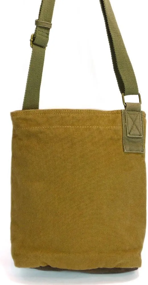 Chala Canvas Cross-body Purse Roomy Messenger (Bag Only) (Brown)