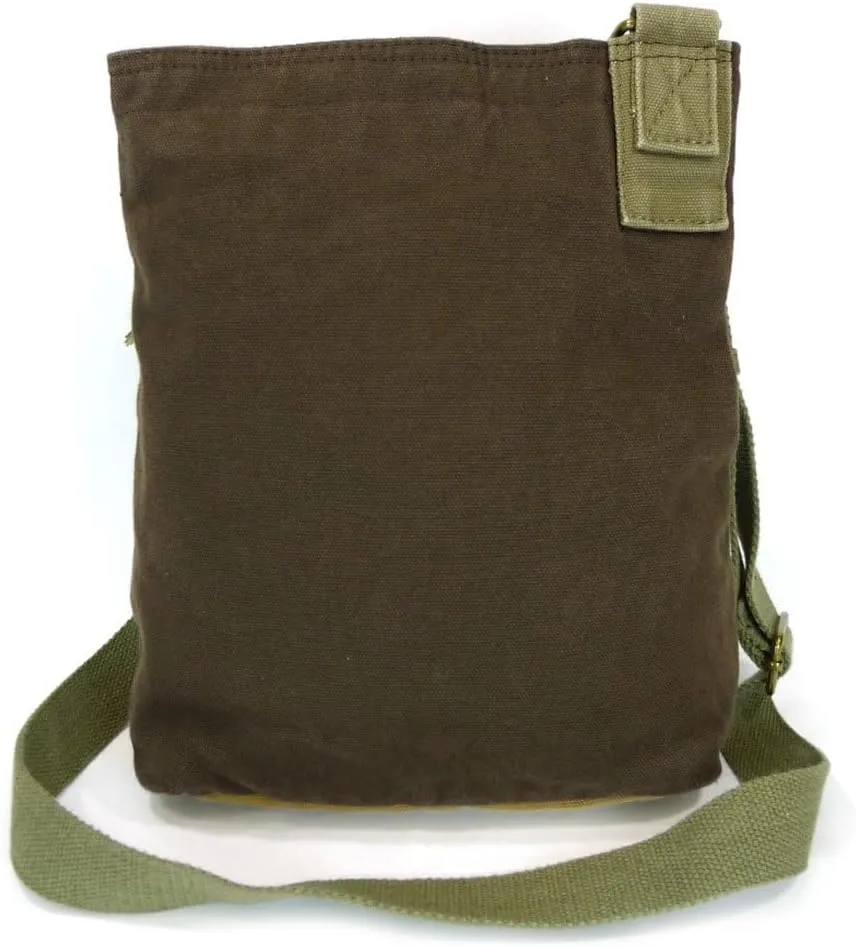 Chala Canvas Cross-body Purse Roomy Messenger (Bag Only) (Chocolate Brown)