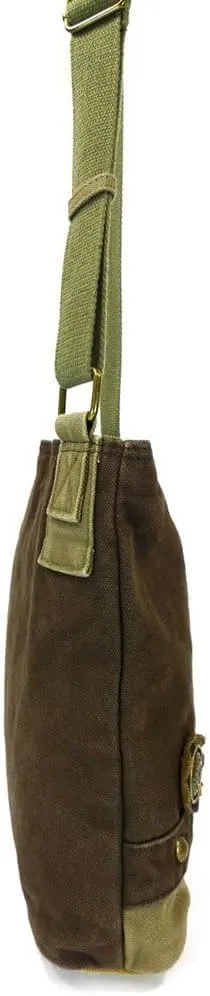 Chala Canvas Cross-body Purse Roomy Messenger (Bag Only) (Chocolate Brown)