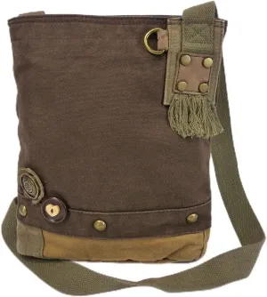 Chala Canvas Cross-body Purse Roomy Messenger (Bag Only) (Chocolate Brown)