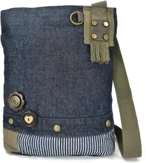 Chala Canvas Cross-body Purse Roomy Messenger (Bag Only) (Denim Blue)