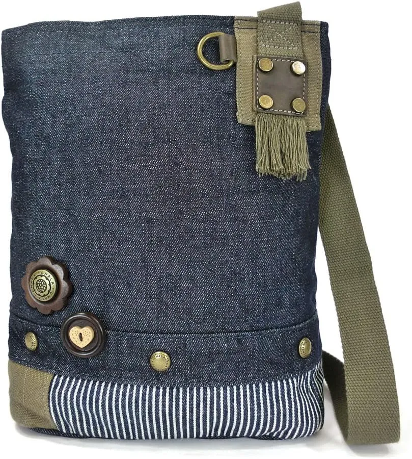 Chala Canvas Cross-body Purse Roomy Messenger (Bag Only) (Denim Blue)