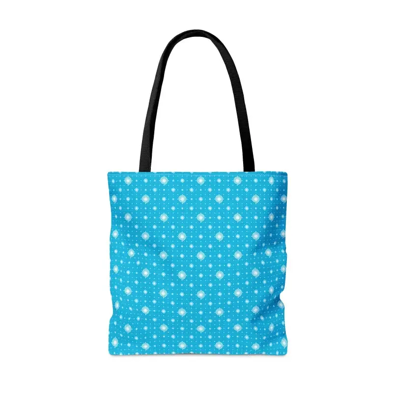 Chic Print Tote Bag with Bold Blue Background