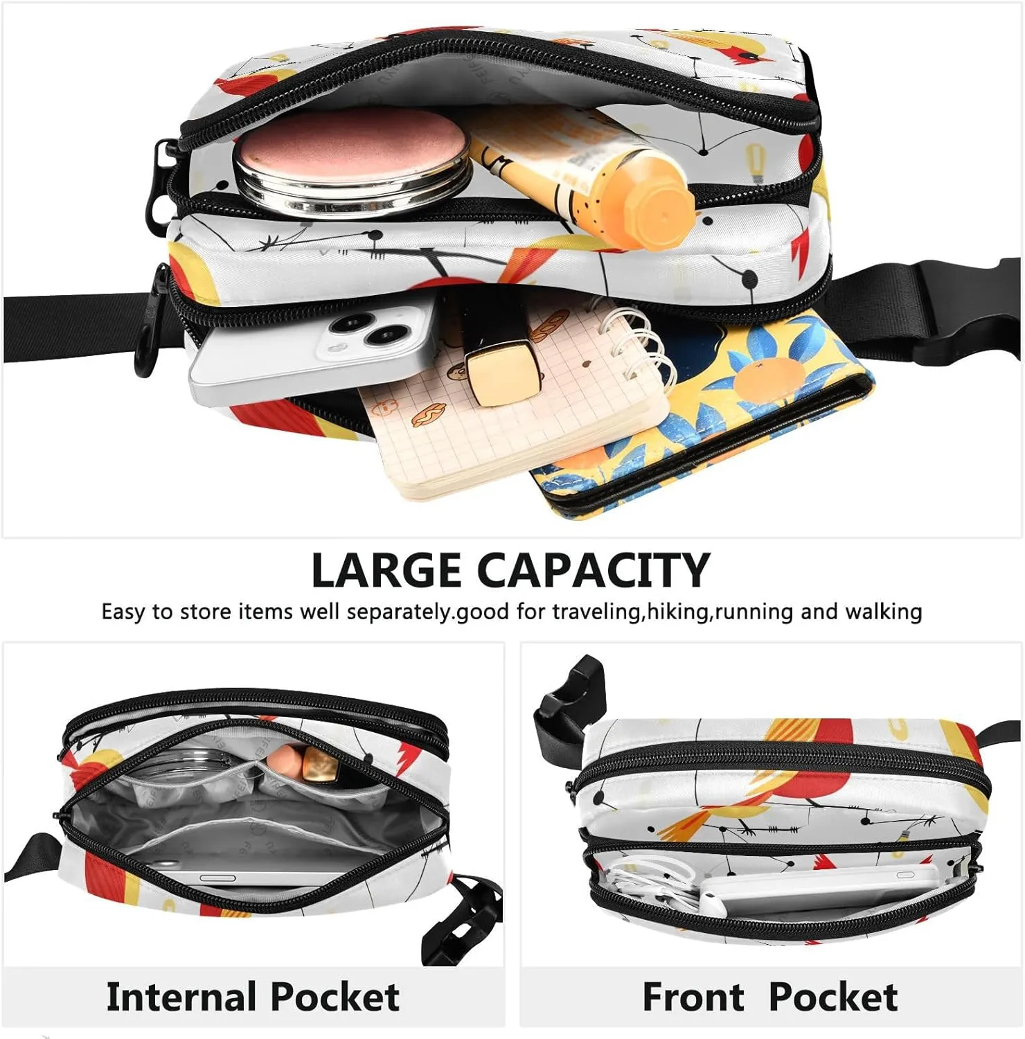 Christmas Bird Fanny Packs for Women Fanny Pack For Men Belt Bag Crossbody Fanny Packs for Women Running Fanny Pack Waist Pack 21341304