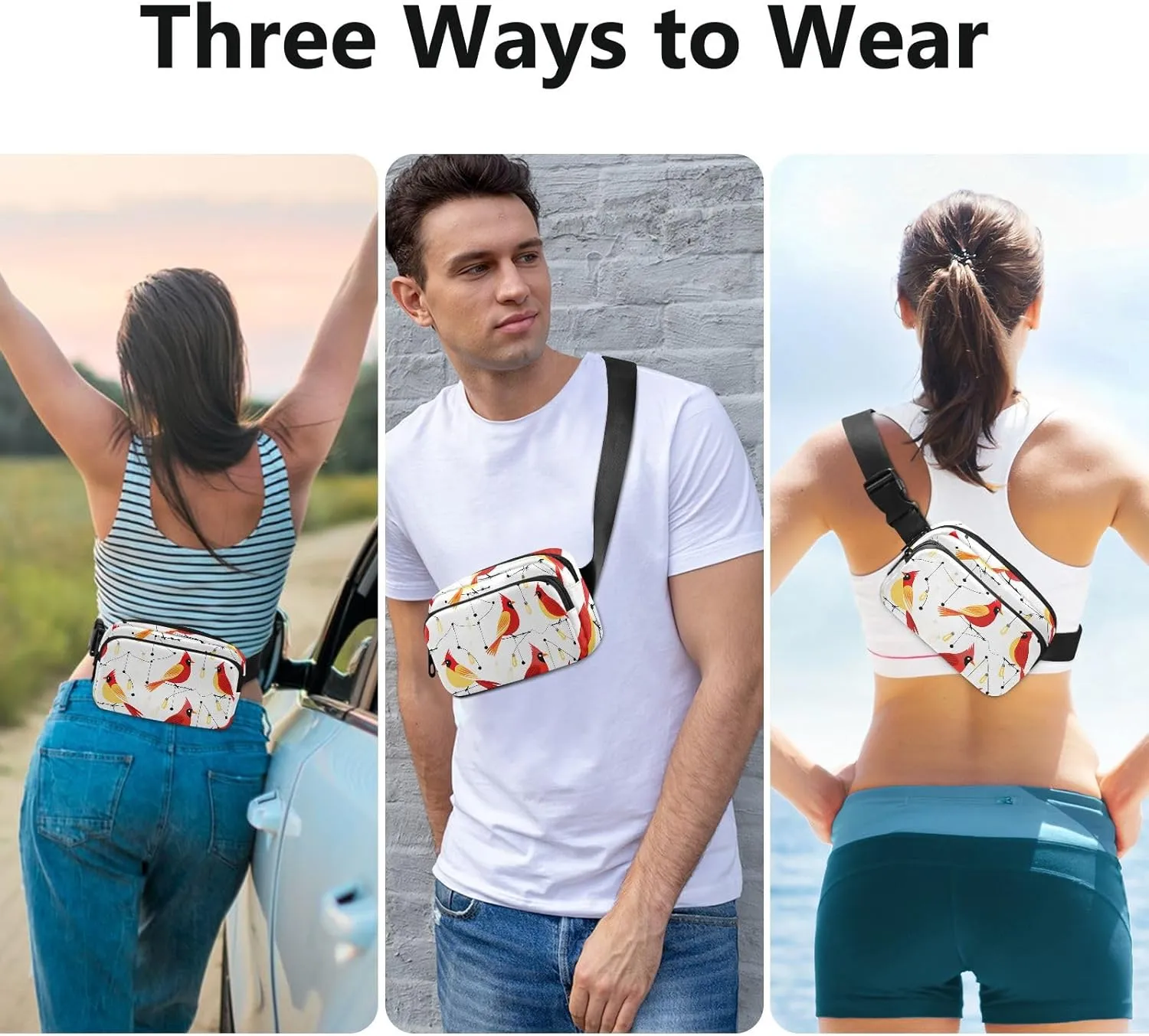 Christmas Bird Fanny Packs for Women Fanny Pack For Men Belt Bag Crossbody Fanny Packs for Women Running Fanny Pack Waist Pack 21341304