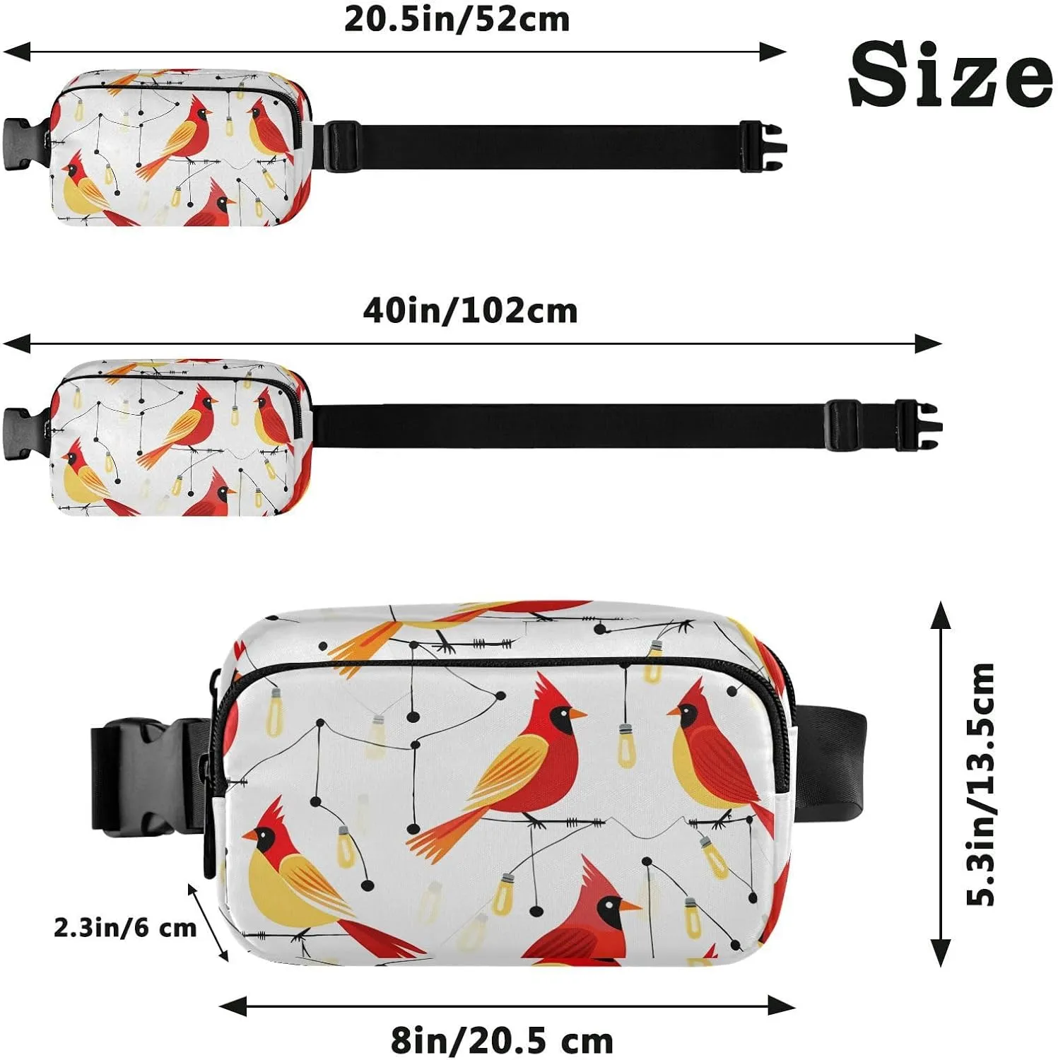 Christmas Bird Fanny Packs for Women Fanny Pack For Men Belt Bag Crossbody Fanny Packs for Women Running Fanny Pack Waist Pack 21341304