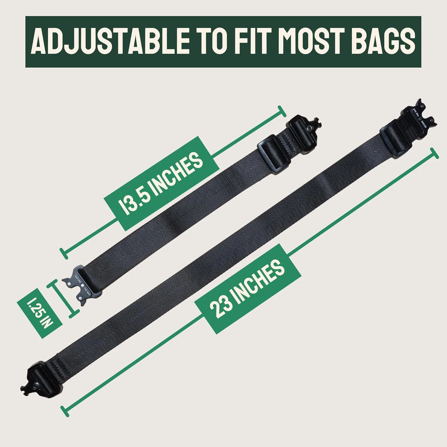 Cincha Add A Bag Luggage Strap Connectors - Connect Multiple Suitcases and Bags - Airport Travel Accessories - As Seen on Shark Tank - 2pcs (Rugby)