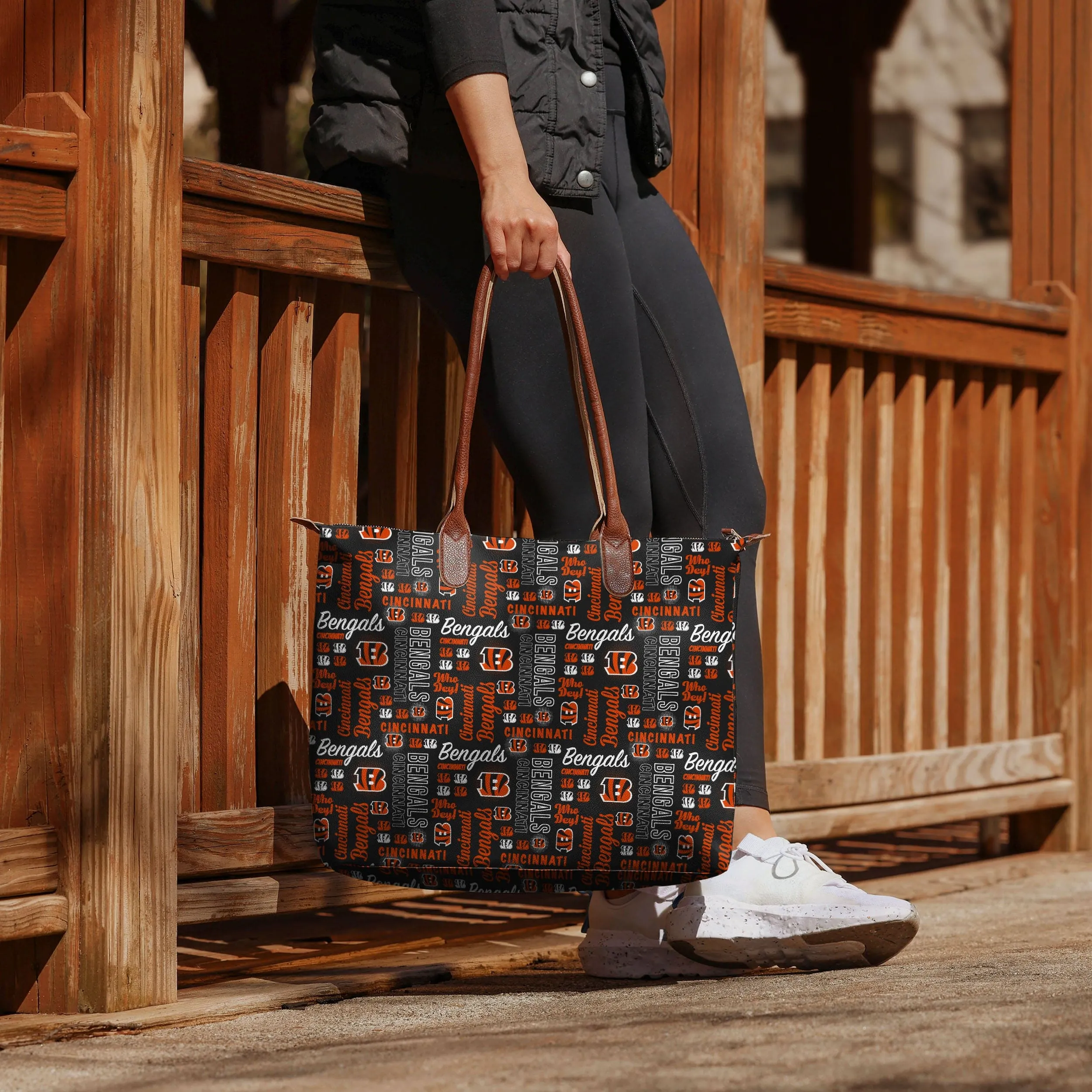 Cincinnati Bengals Spirited Style Printed Collection Tote Bag