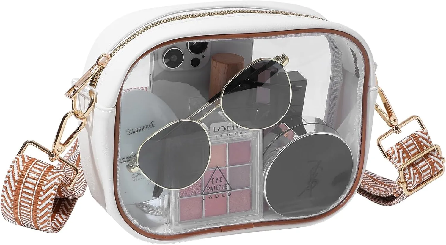 Clear Bag for Stadium Events, Clear Purse for Women Stadium Approved Crossbody, Concert Bag with Adjustable Strap