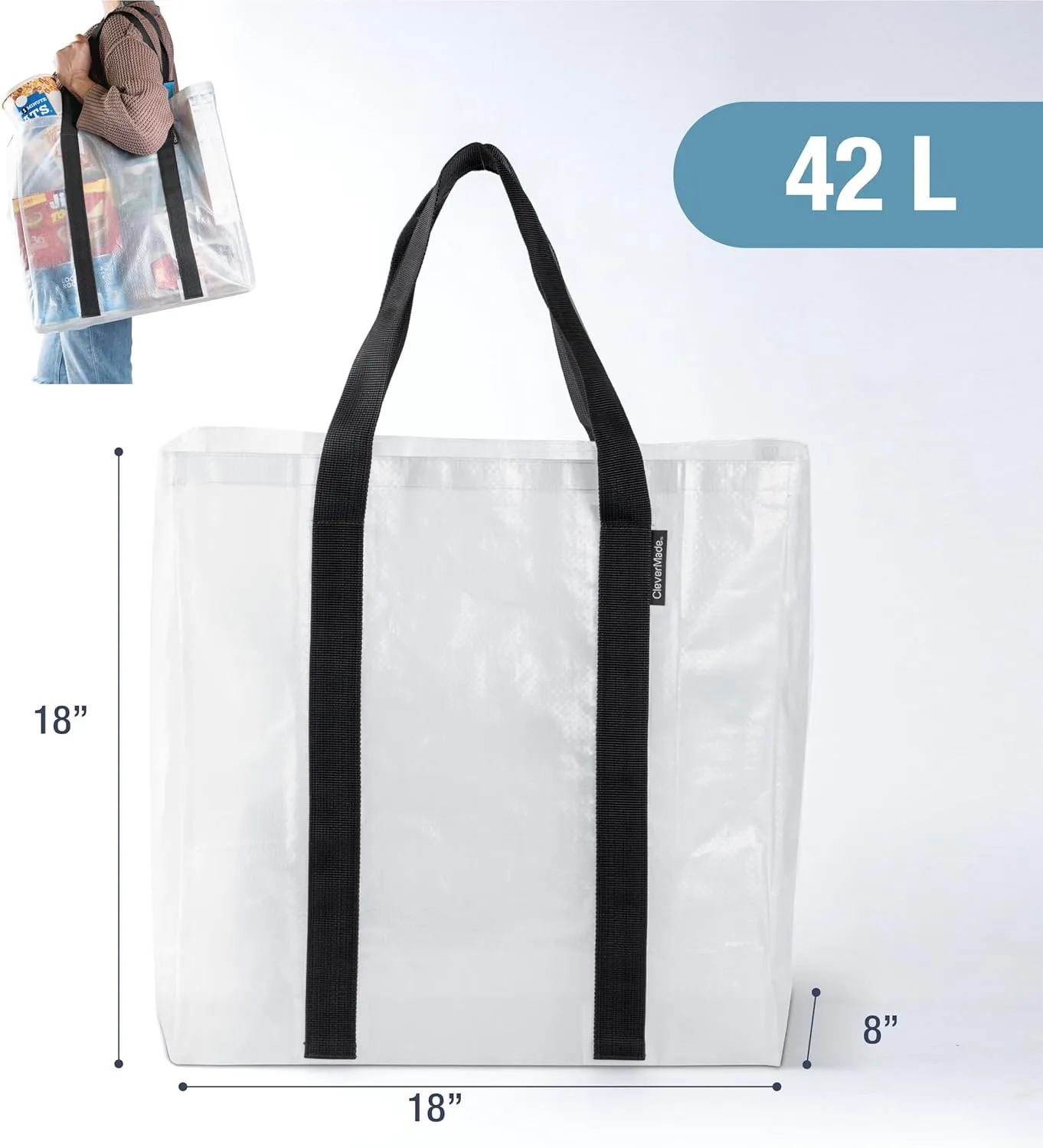CleverMade Storage Bags and Totes - Soft-Sided, Durable Multi-Purpose Storage Solutions for Moving, Shopping, and Organizing