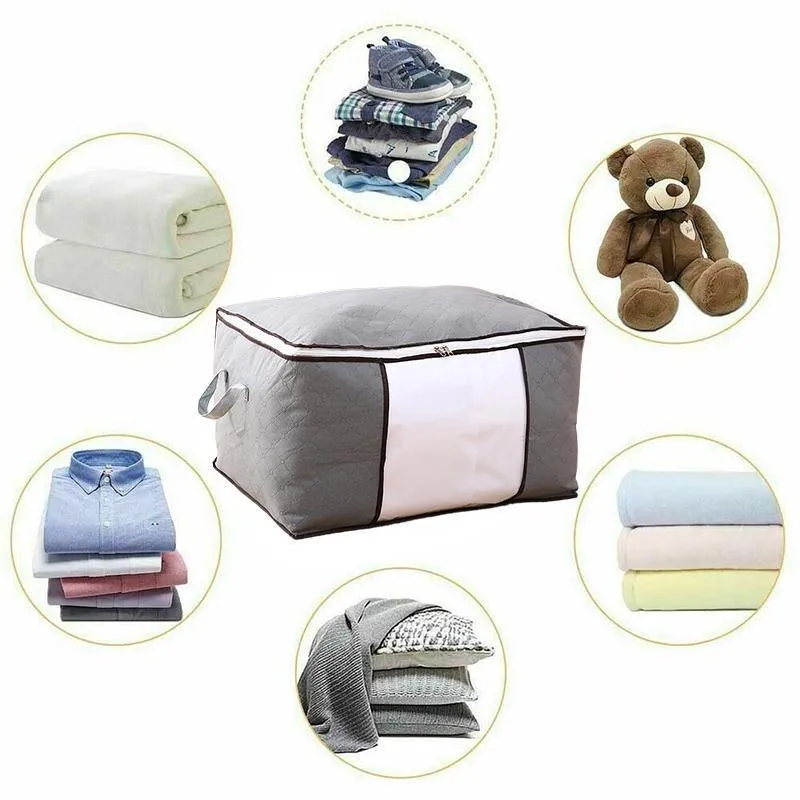 Clothing Storage Bags 1/4PCS Non-woven Fabric Grey