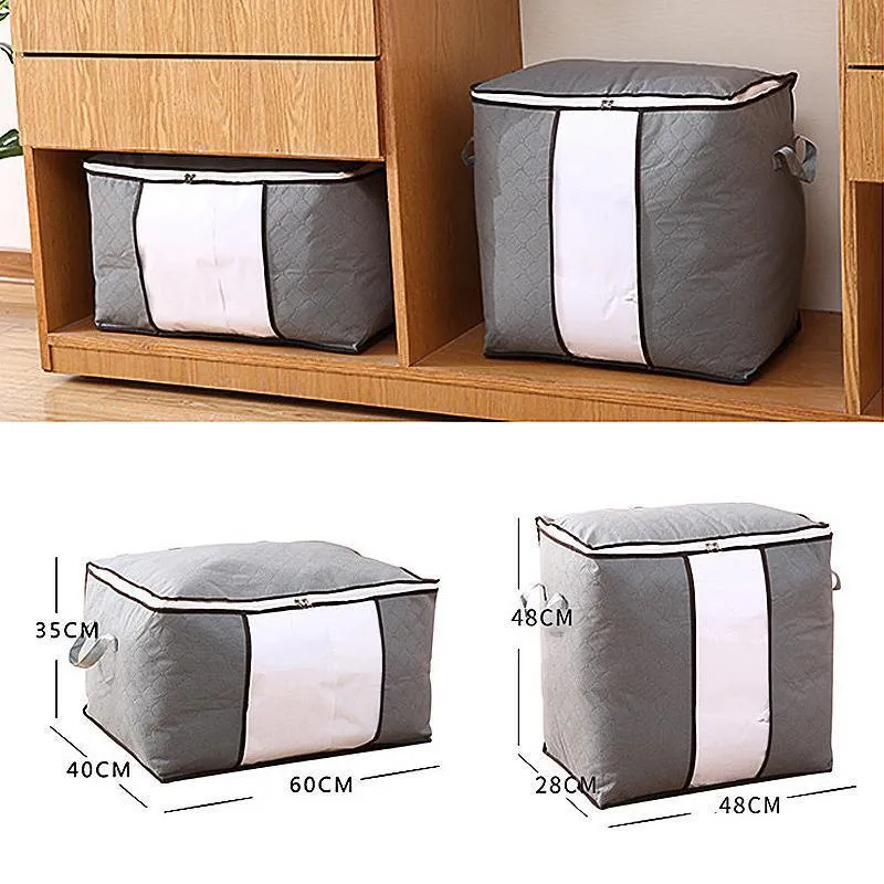 Clothing Storage Bags 1/4PCS Non-woven Fabric Grey