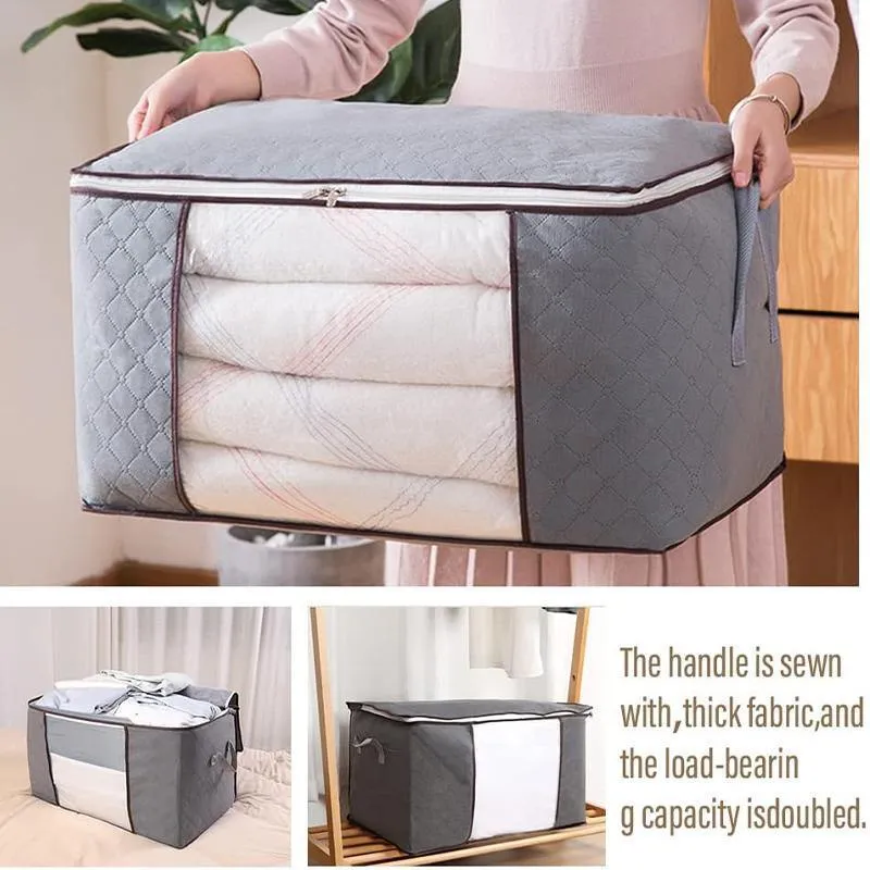 Clothing Storage Bags 1/4PCS Non-woven Fabric Grey