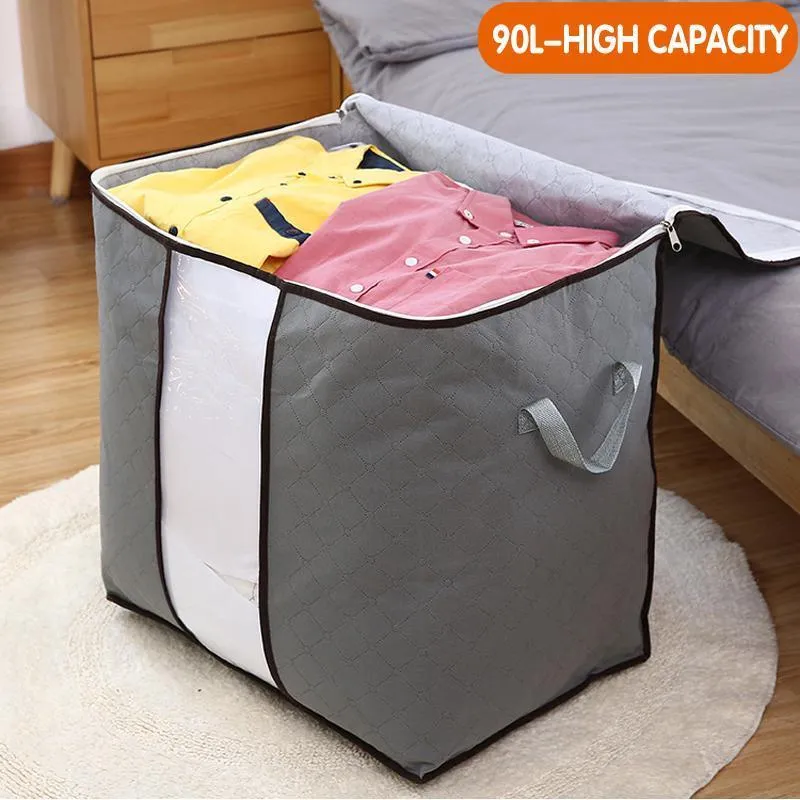 Clothing Storage Bags 1/4PCS Non-woven Fabric Grey