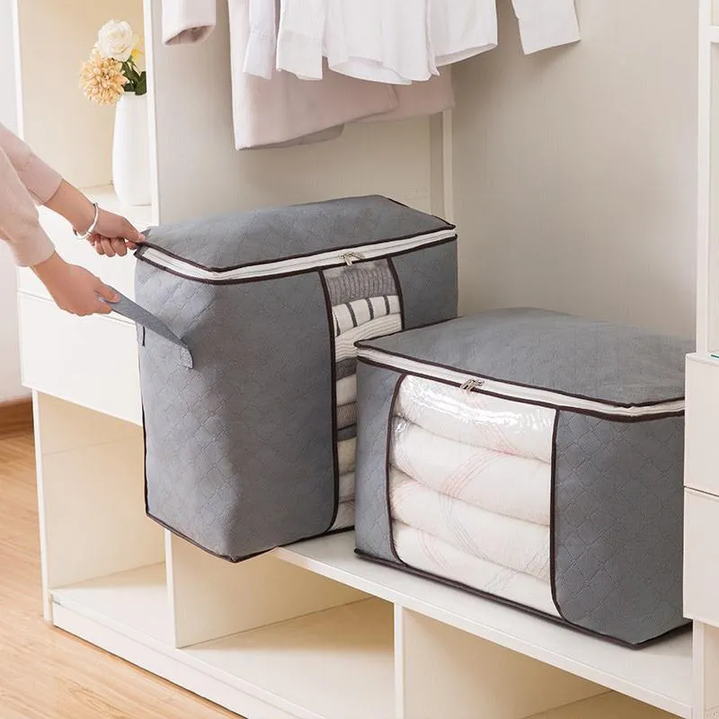 Clothing Storage Bags 1/4PCS Non-woven Fabric Grey