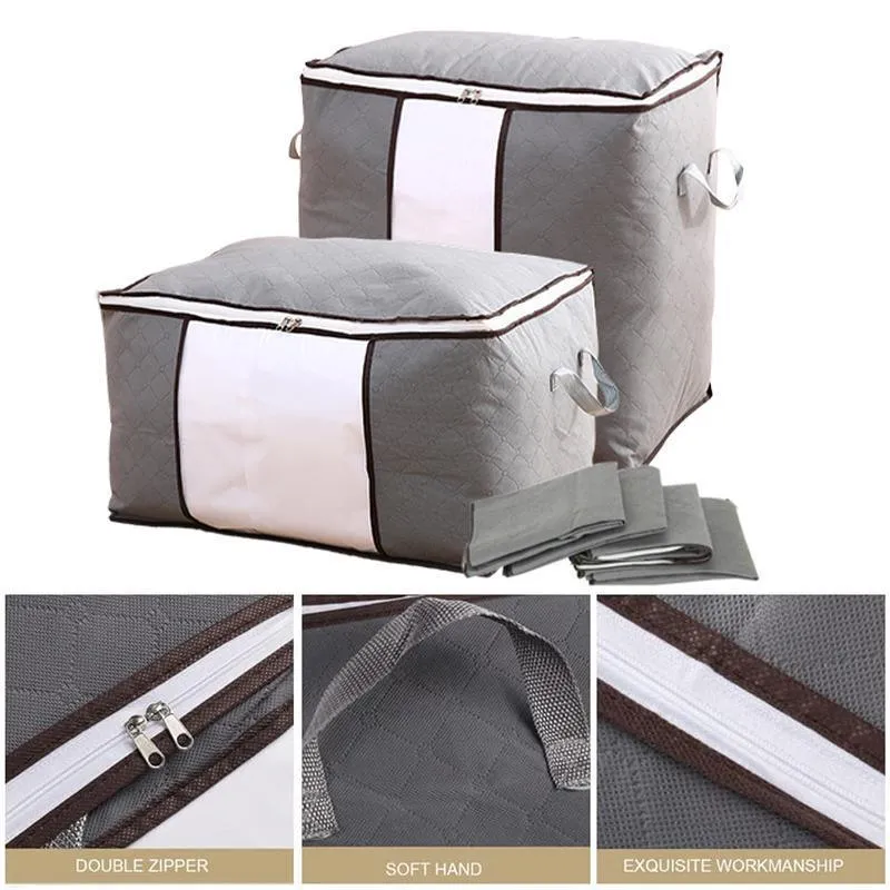Clothing Storage Bags 1/4PCS Non-woven Fabric Grey