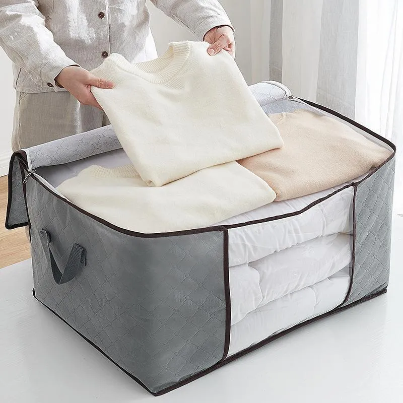 Clothing Storage Bags 1/4PCS Non-woven Fabric Grey