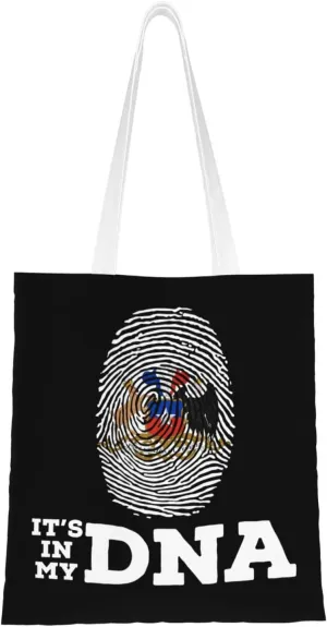 Coat of Arms of Chile It's in My DNA Tote Bag for Women Canvas Shopping Bags Reusable Beach Bag Grocery Bags Tote Shoulder Bag Gift Bags