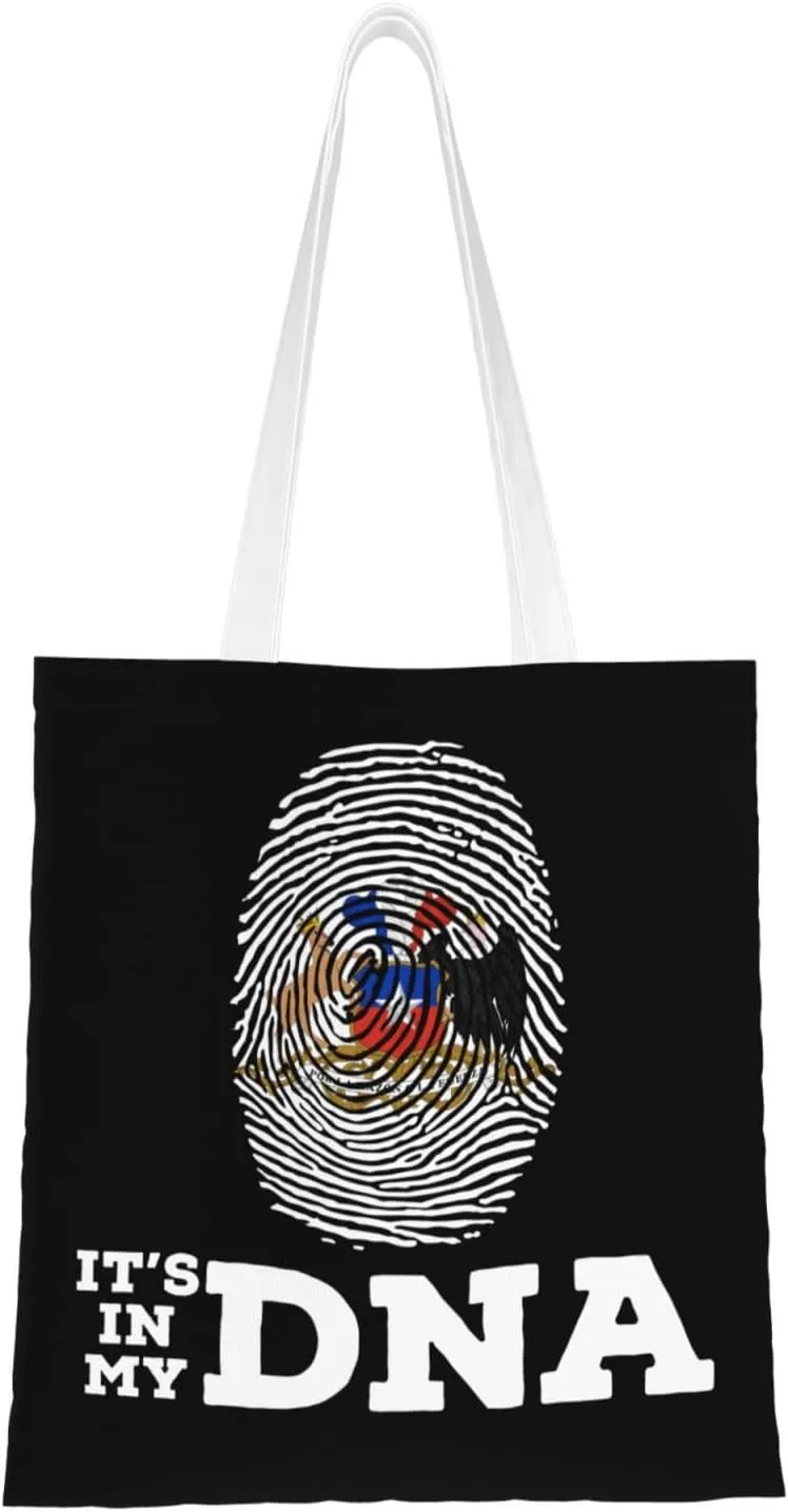 Coat of Arms of Chile It's in My DNA Tote Bag for Women Canvas Shopping Bags Reusable Beach Bag Grocery Bags Tote Shoulder Bag Gift Bags