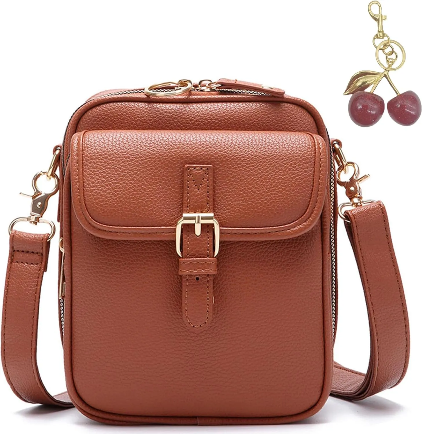 Collaboraten1 Crossbody Leather Bag, Urvashi - Luma Urvashi Retro Double-Layer Large Capacity Mini Crossbody Bags