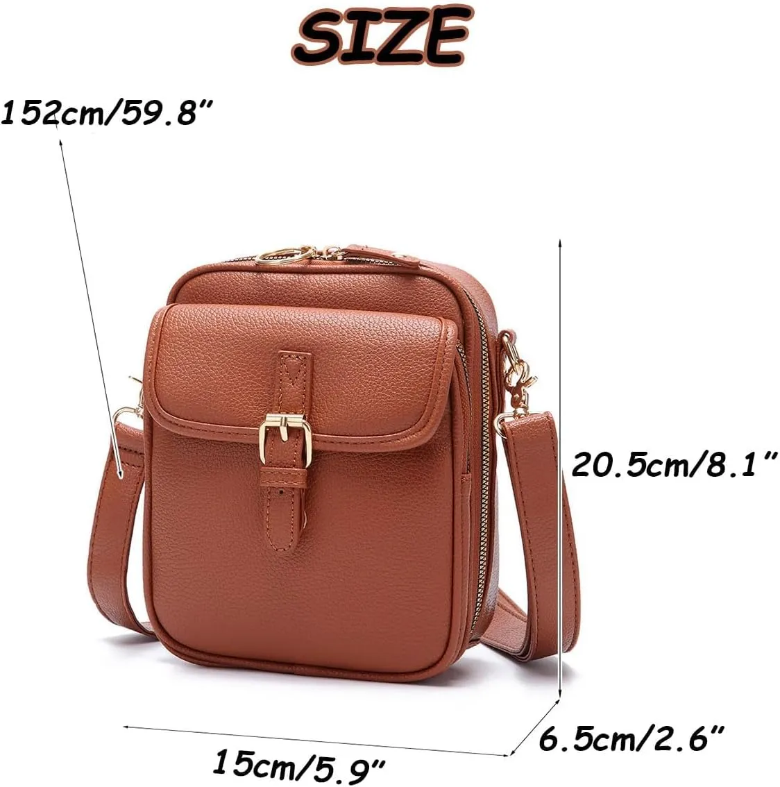 Collaboraten1 Crossbody Leather Bag, Urvashii Vintage Double Layer Large Capacity Mini Anti Theft Cross Body Bags