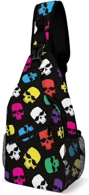 Color Skull Versatile And Convenient Multipurpose Crossbody Bag - Perfect for Travel And Hiking
